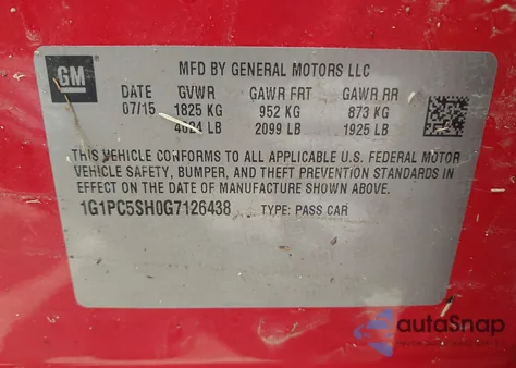 2016 Chevrolet Cruze Limited Ls Auto из США, поврежденный, VIN 1G1PC5SH0G7126438